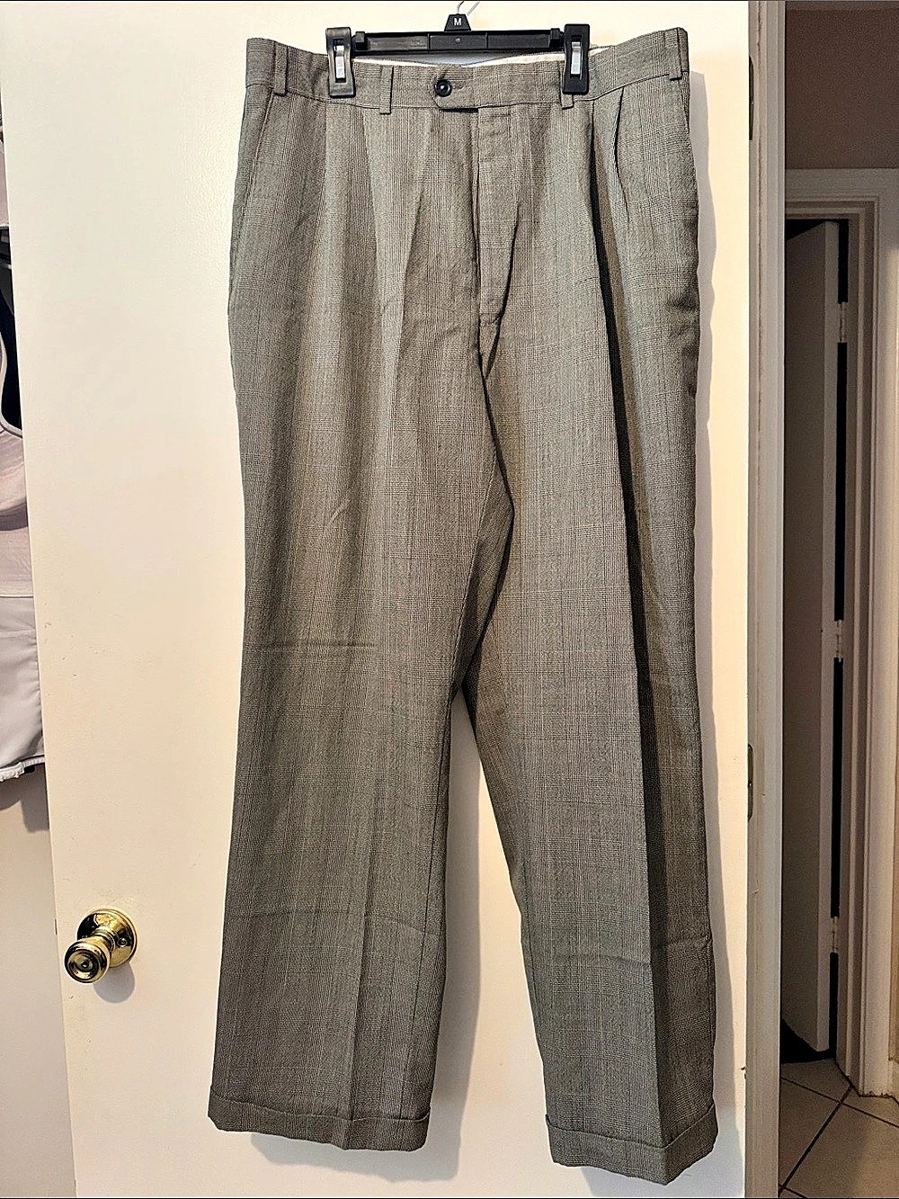 Men's Gray Houndstooth Dress Pants